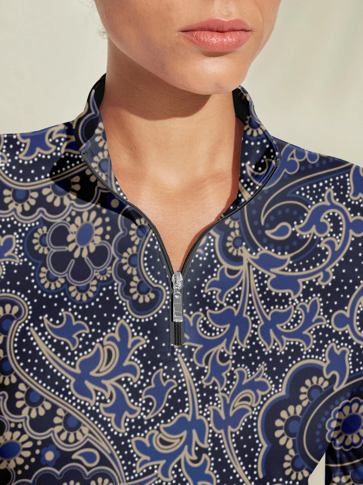Pretty Feminine Silky Golf Shirt Quarterzip UPF50+ - Image 3