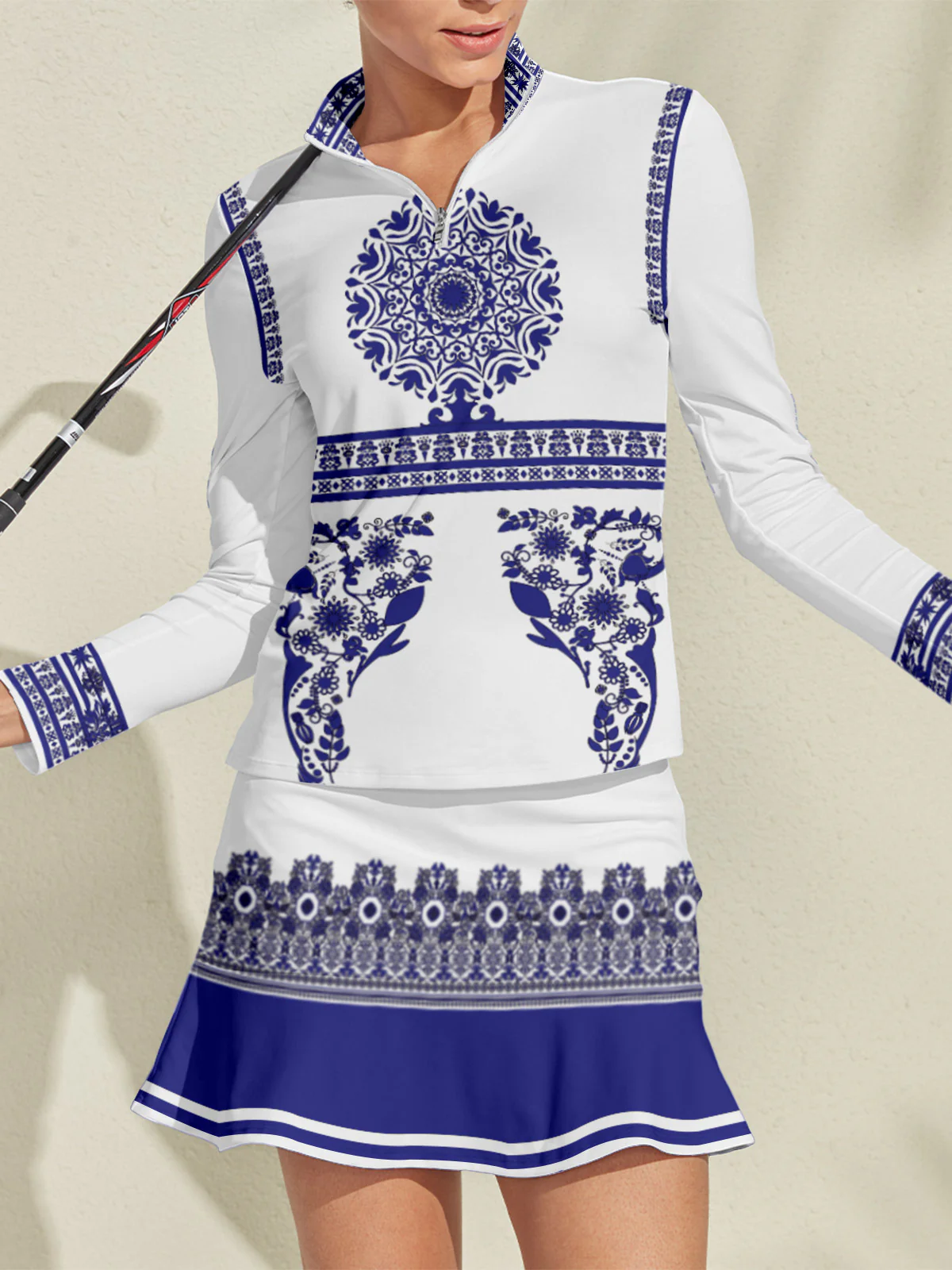 Pretty Feminine Silky Golf Shirt Quarterzip UPF50+ - Image 6
