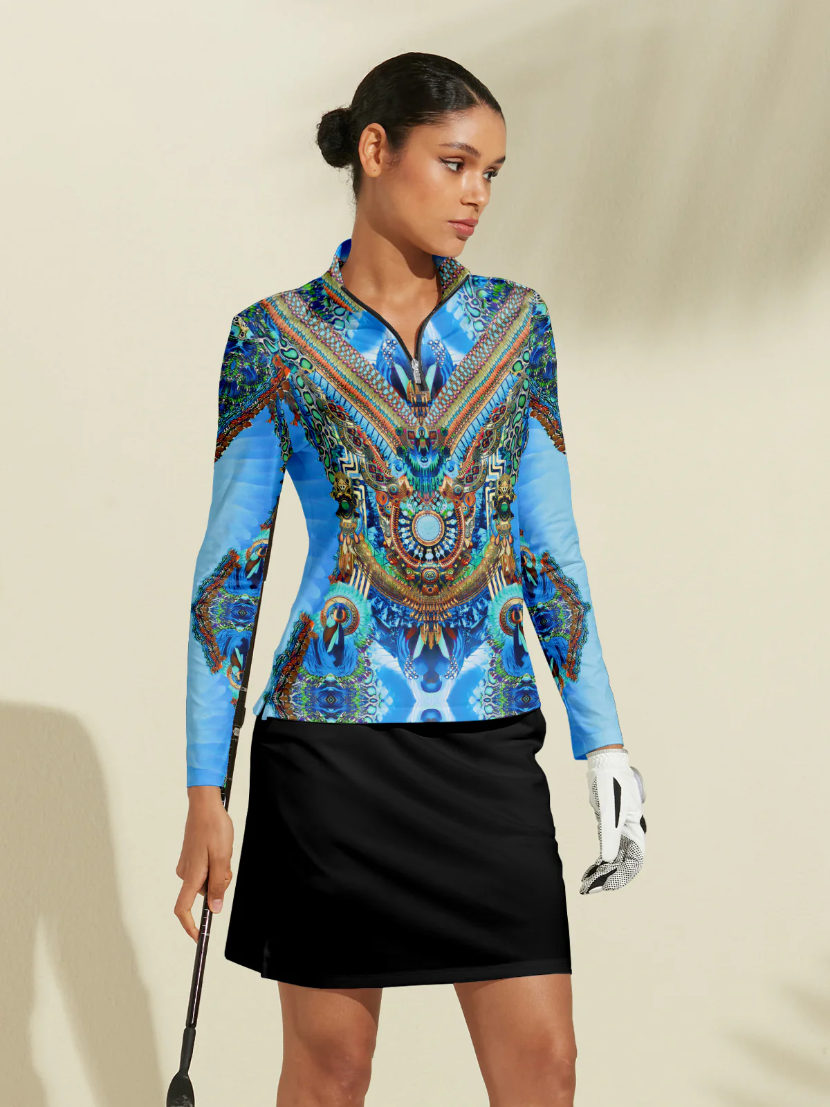 Pretty Feminine Silky Golf Shirt Quarterzip UPF50+ - Image 4