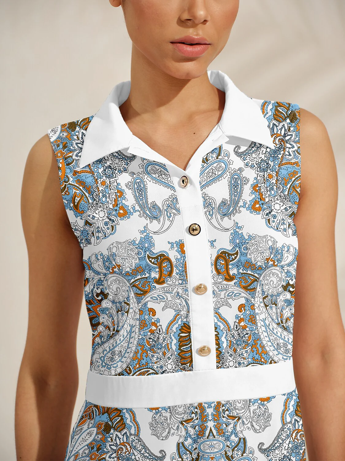 Pretty Feminine Sleeveless A-Line 36.5 Inch Dress - Image 3