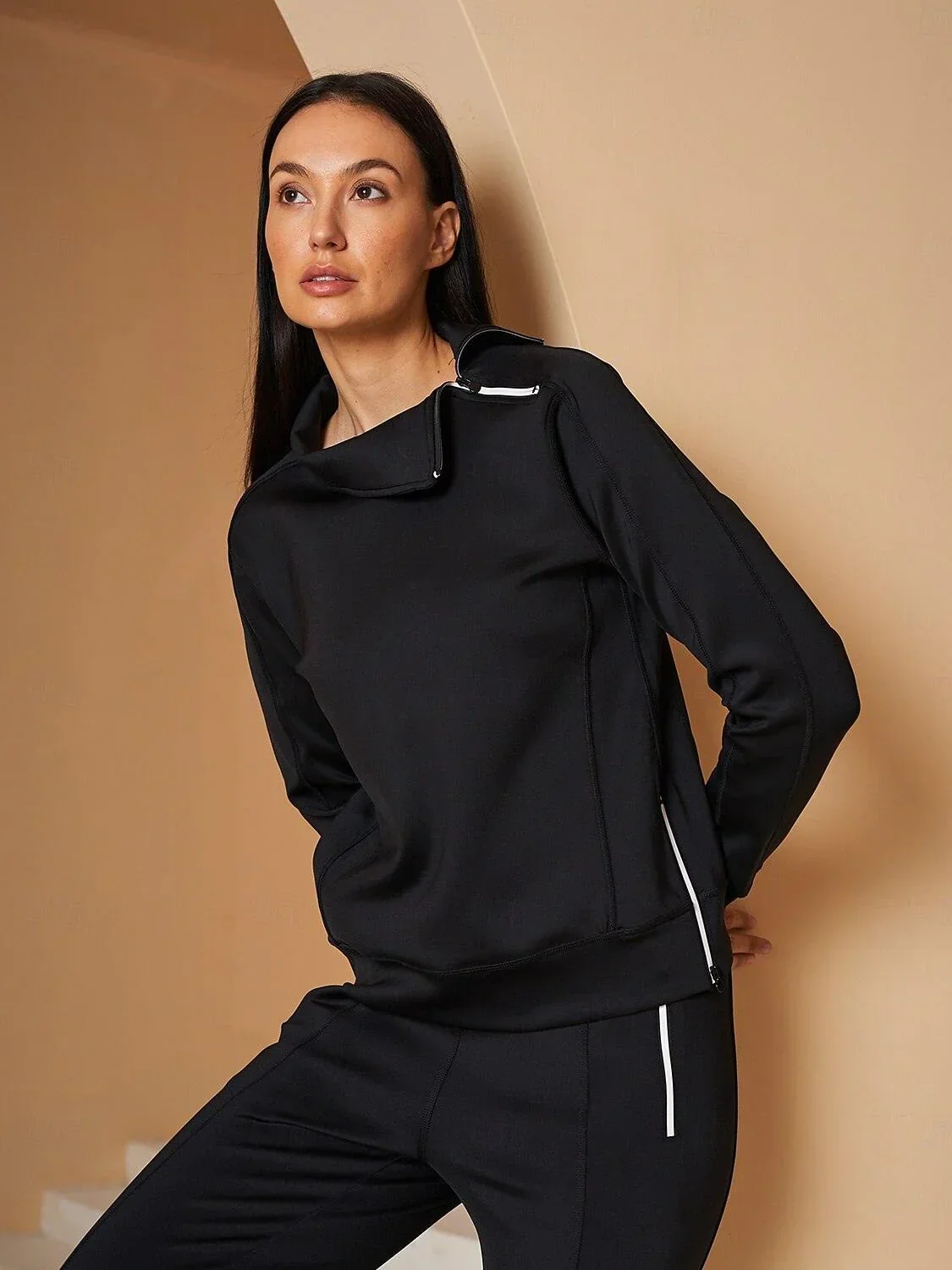 More Than Basic Irregular Collar Golf Sweatshirt - Image 9