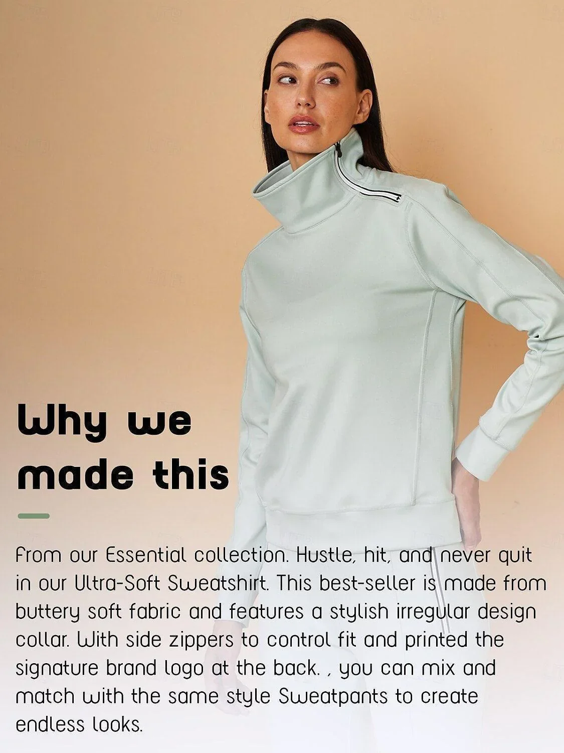More Than Basic Irregular Collar Golf Sweatshirt - Image 18