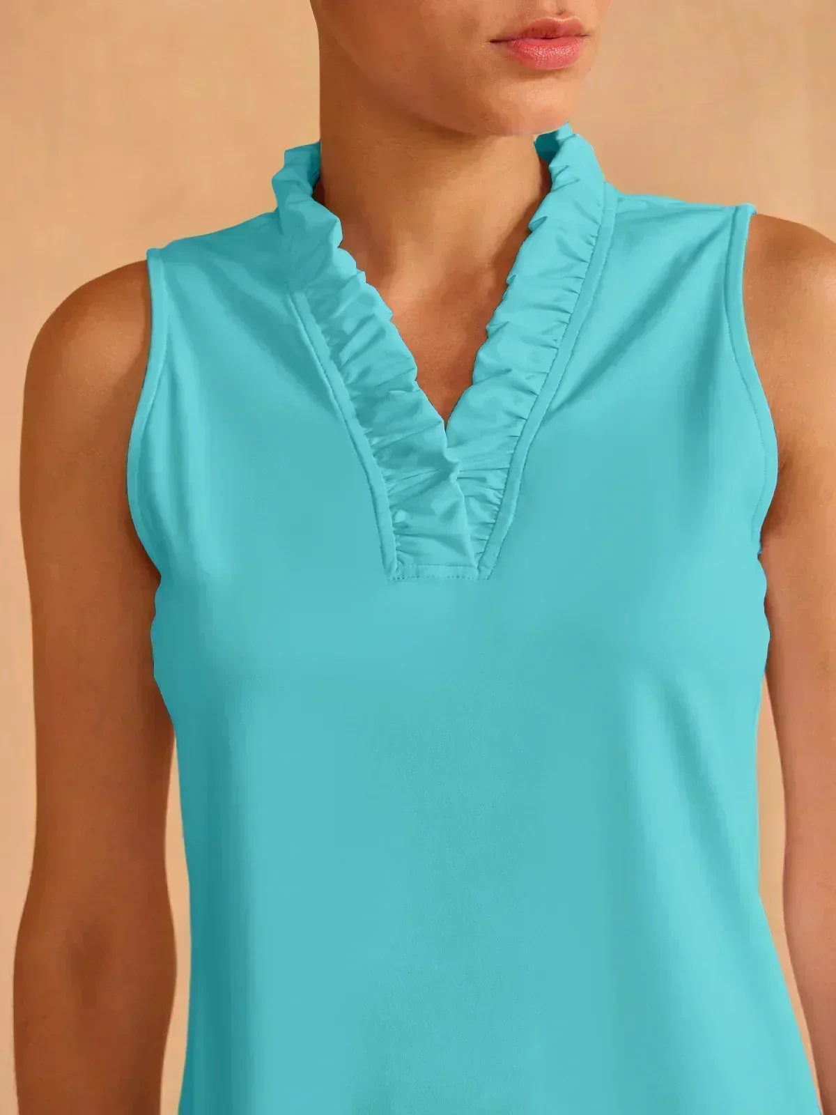 More Than Basic Ruffle V-Neck Tank Top UPF50+ - Image 30