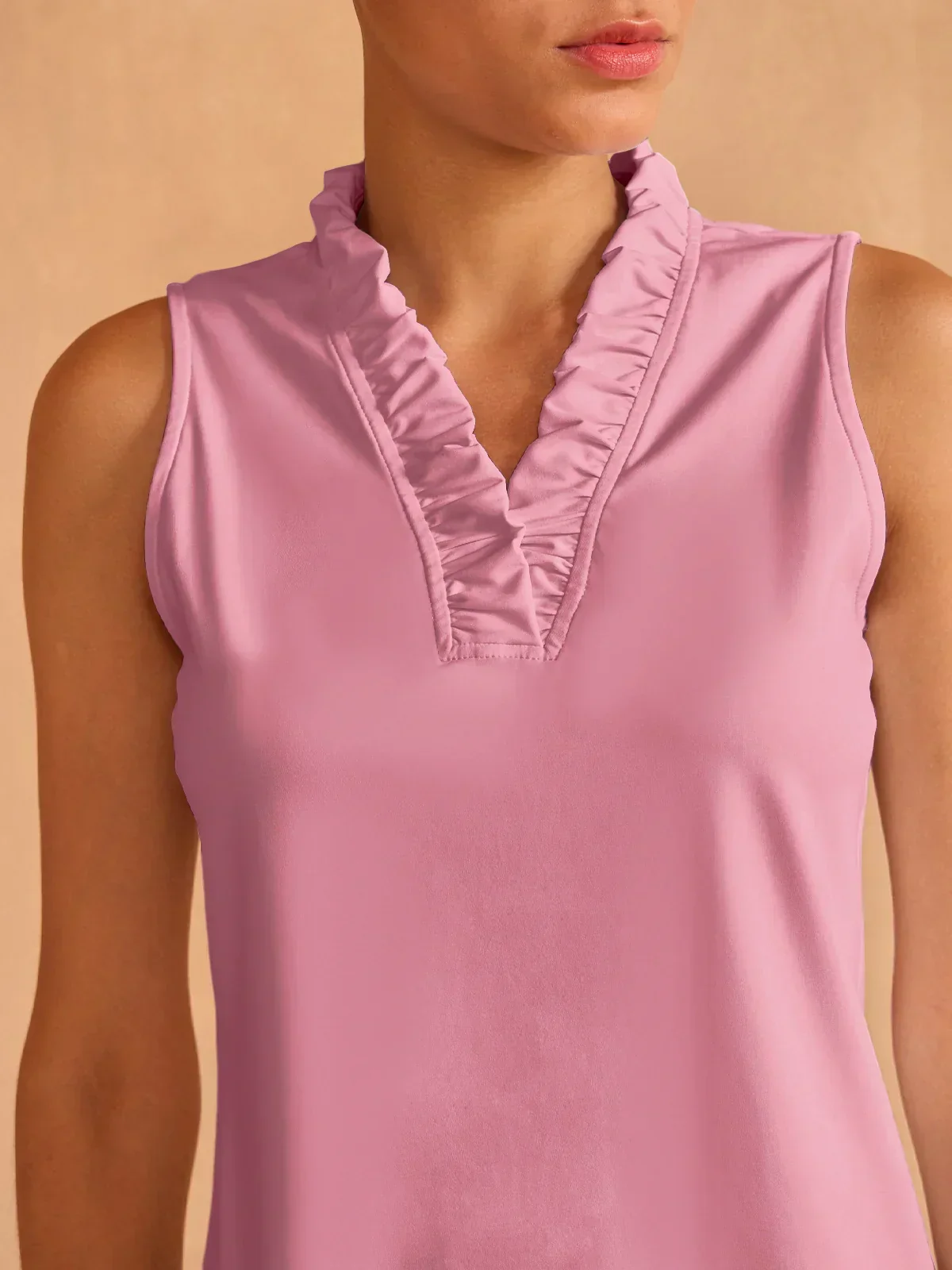 More Than Basic Ruffle V-Neck Tank Top UPF50+ - Image 7