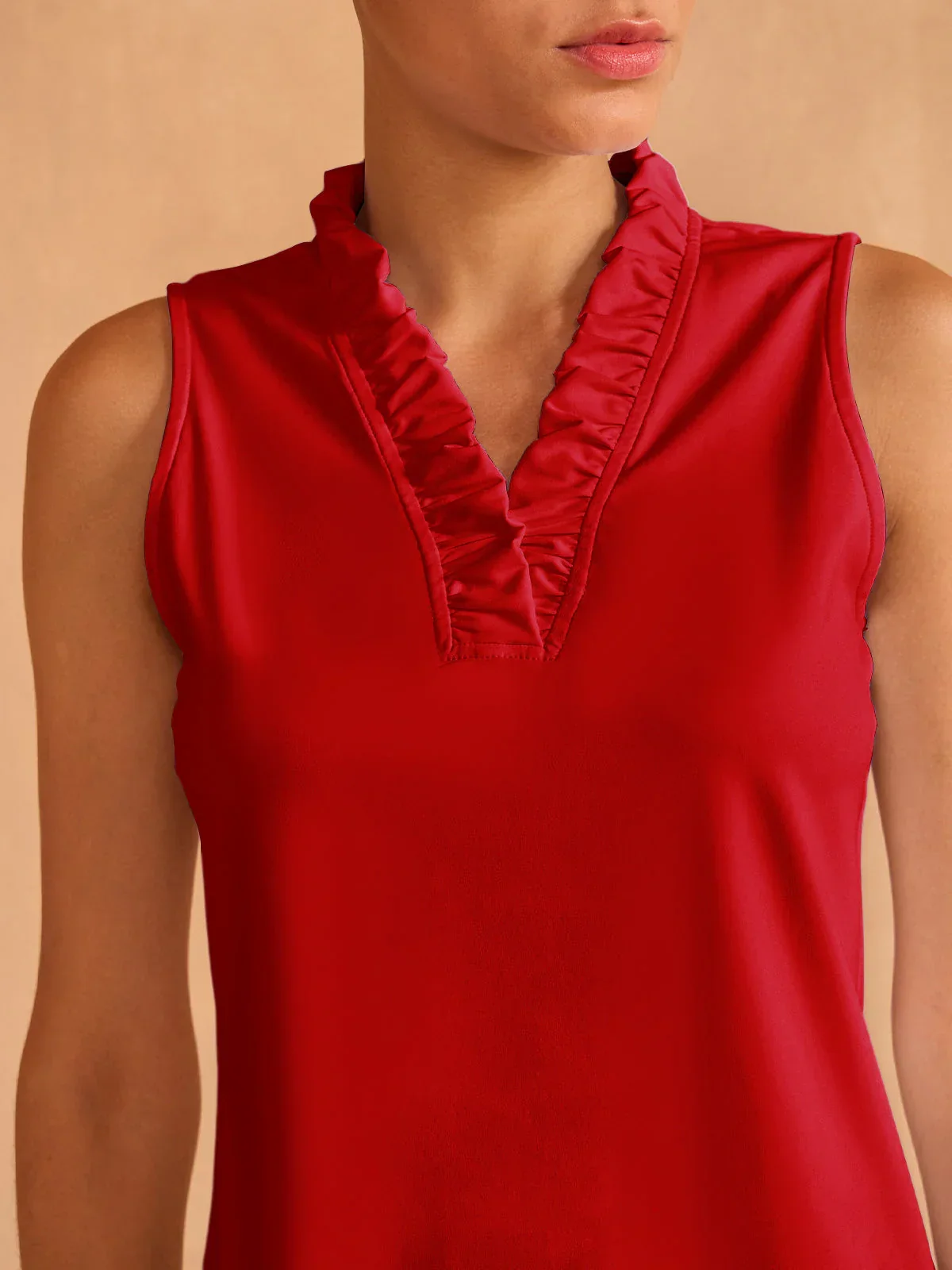 More Than Basic Ruffle V-Neck Tank Top UPF50+ - Image 5