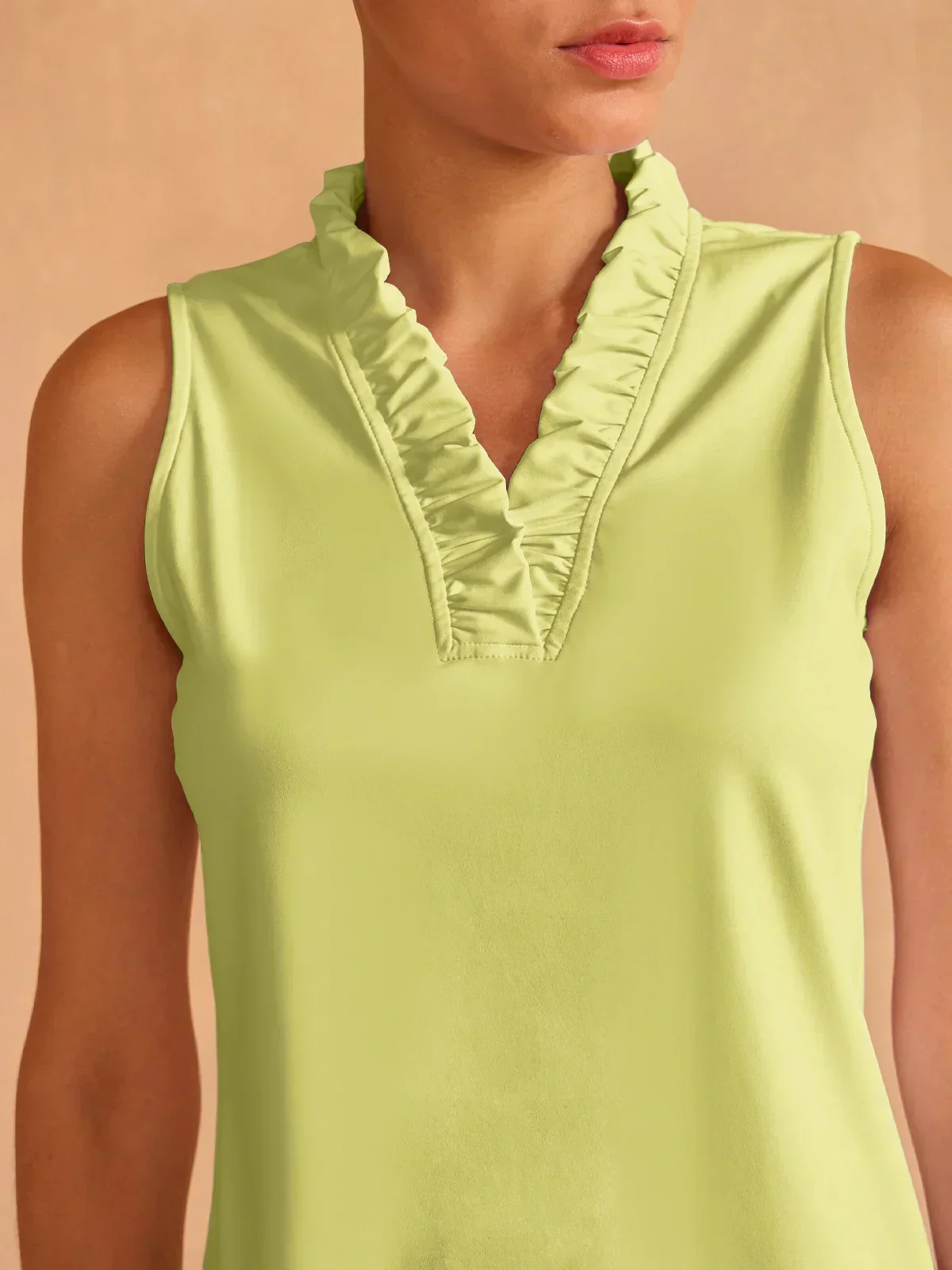 More Than Basic Ruffle V-Neck Tank Top UPF50+ - Image 7