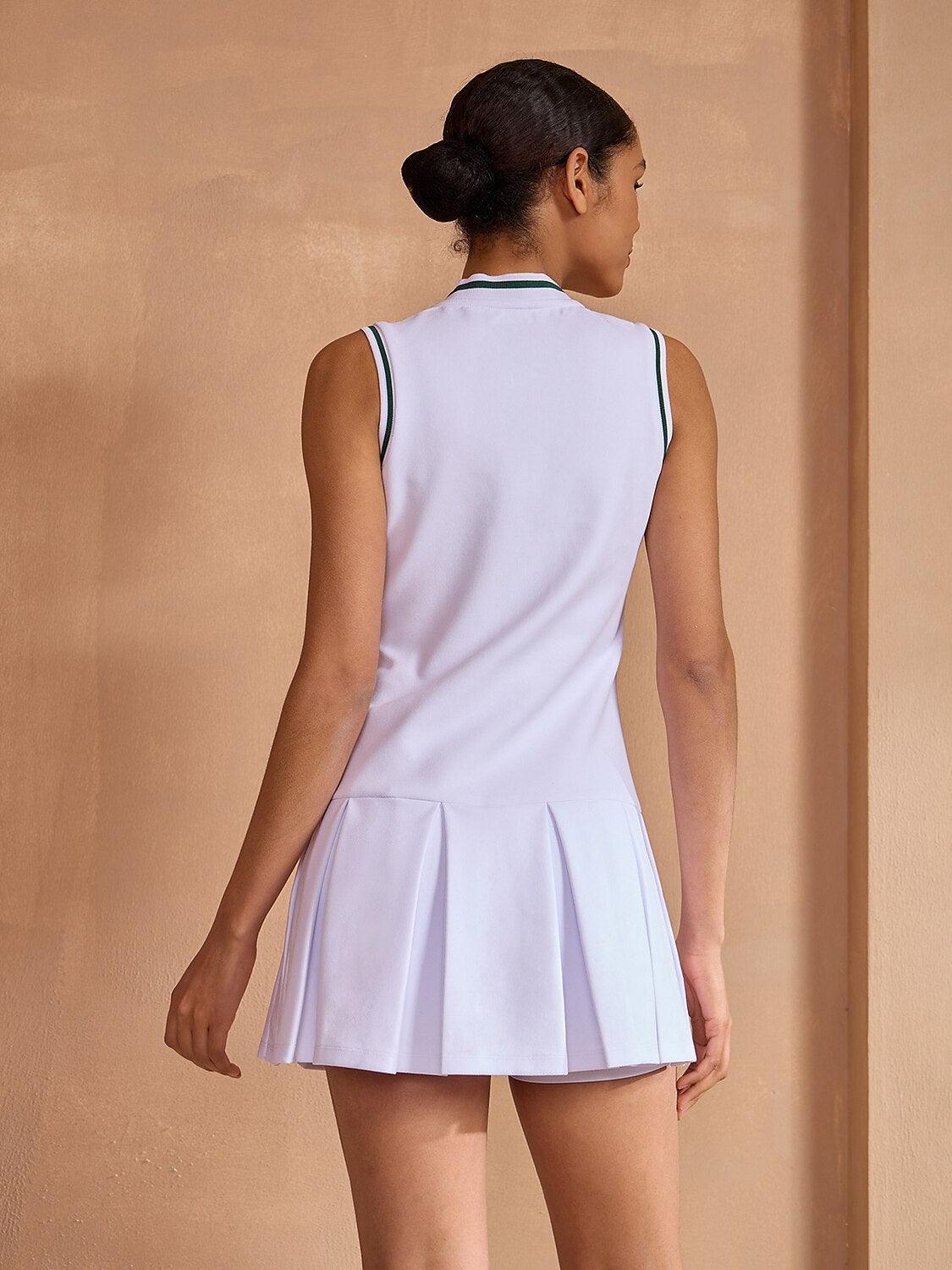 More Than Basic Pleated Sleeveless A-Line 34.5 Inch Mini Dress - Image 2