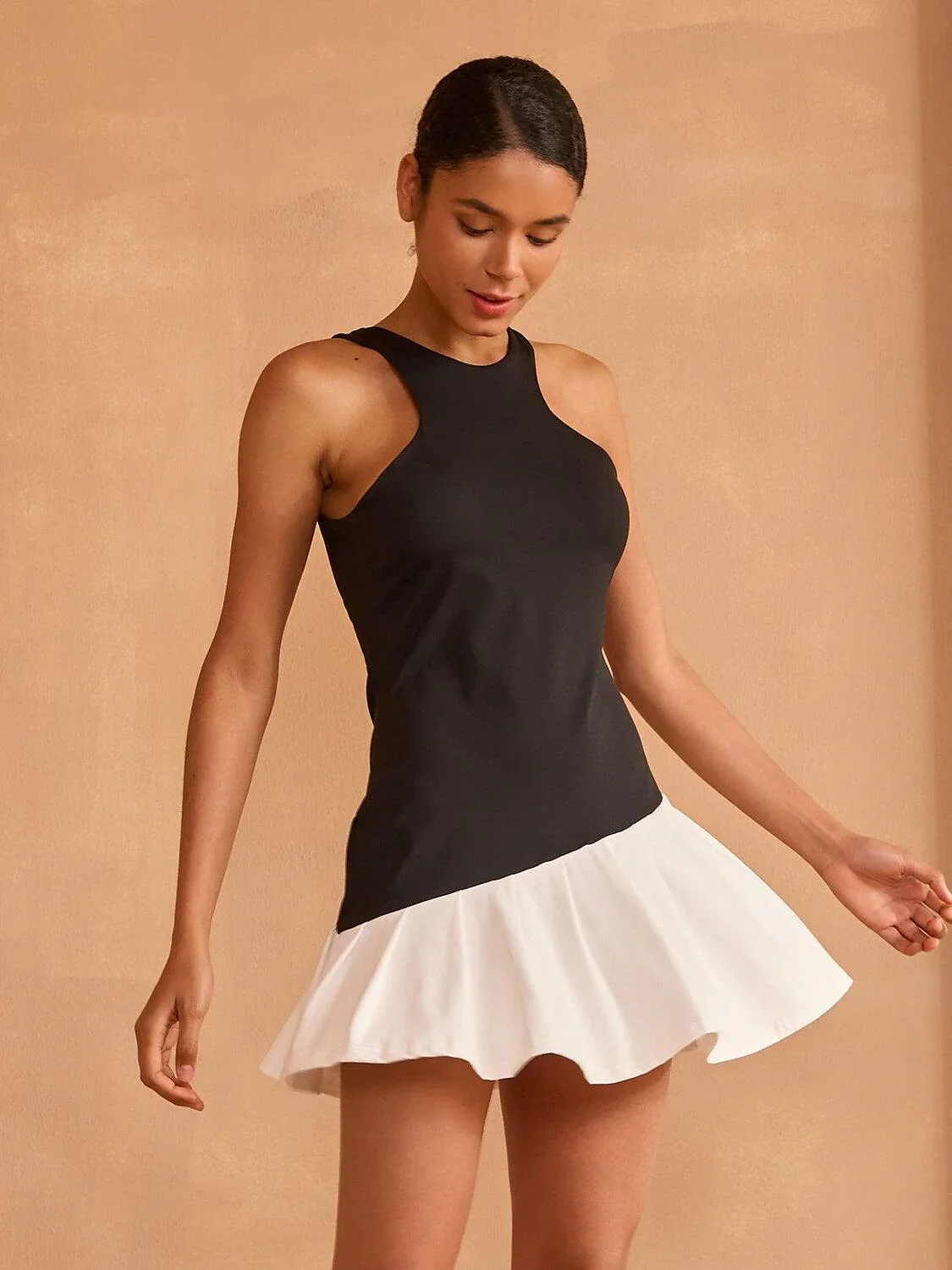More Than Basic Sleeveless Racerback Ruffle 32.5 Inch Mini Dress - Image 2