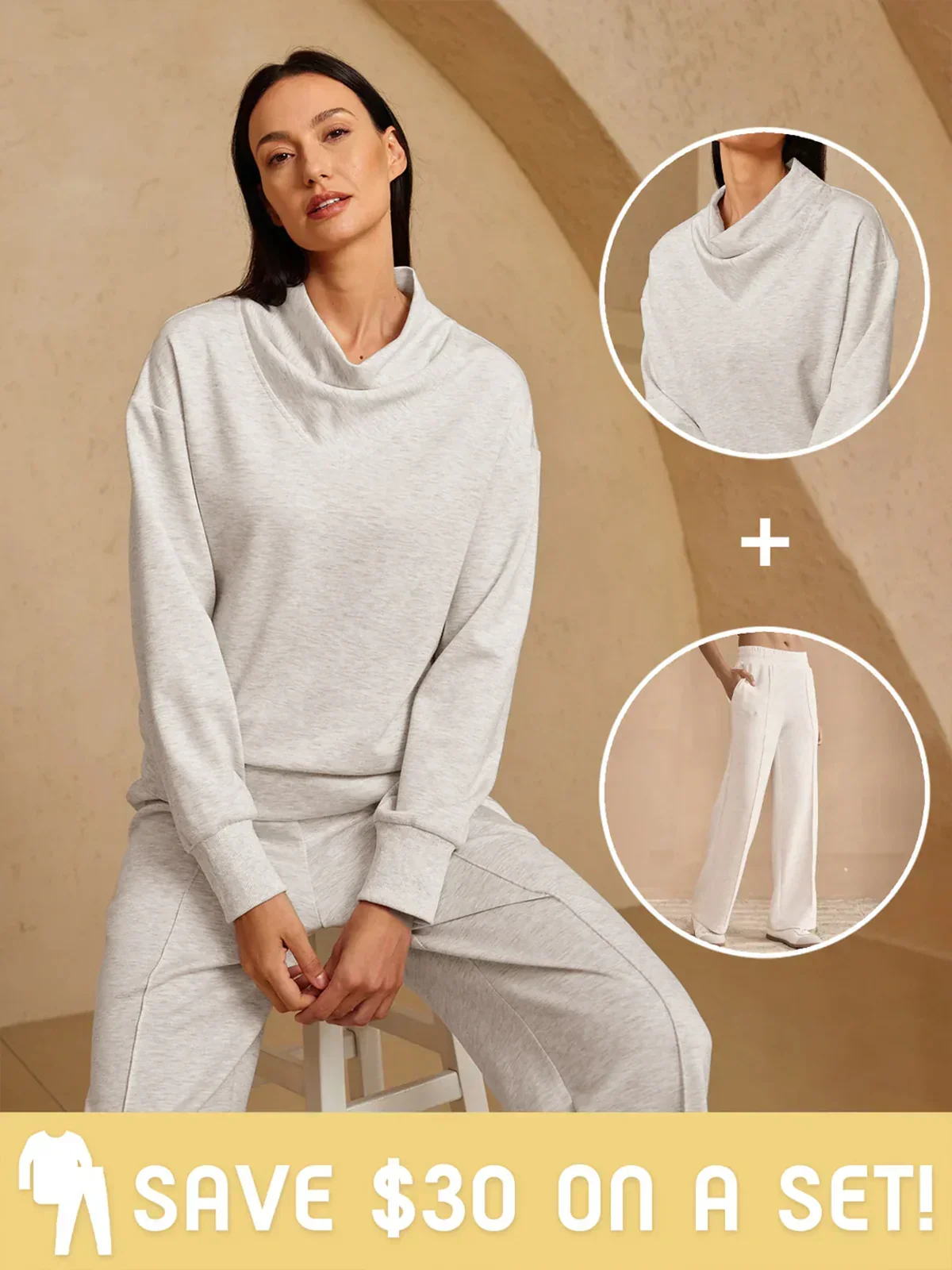 UltraSoft Long Sleeve Cowl Neck Sweatshirt - Image 6