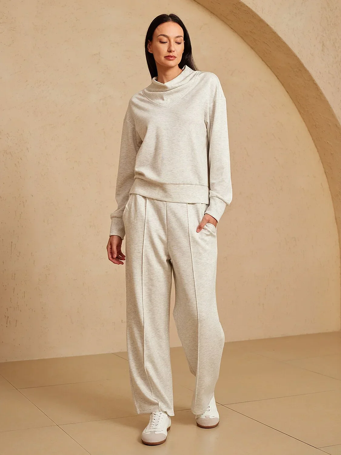 UltraSoft Long Sleeve Cowl Neck Sweatshirt - Image 14