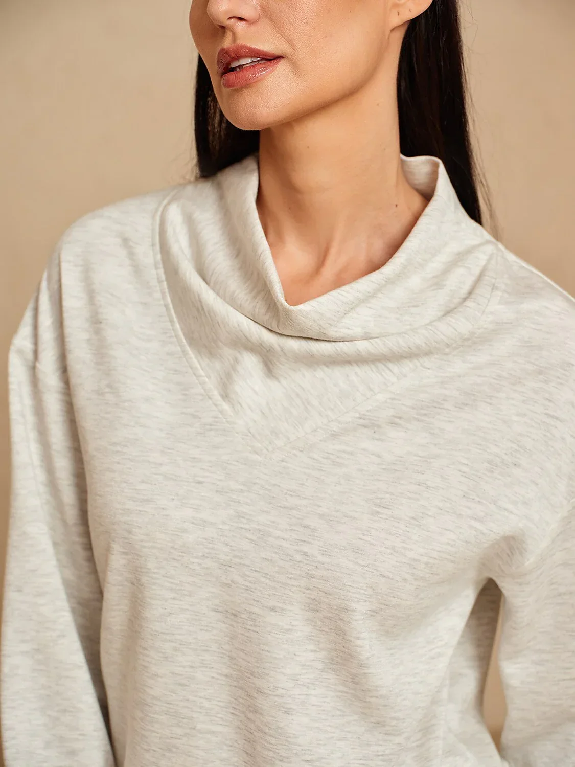 UltraSoft Long Sleeve Cowl Neck Sweatshirt - Image 4