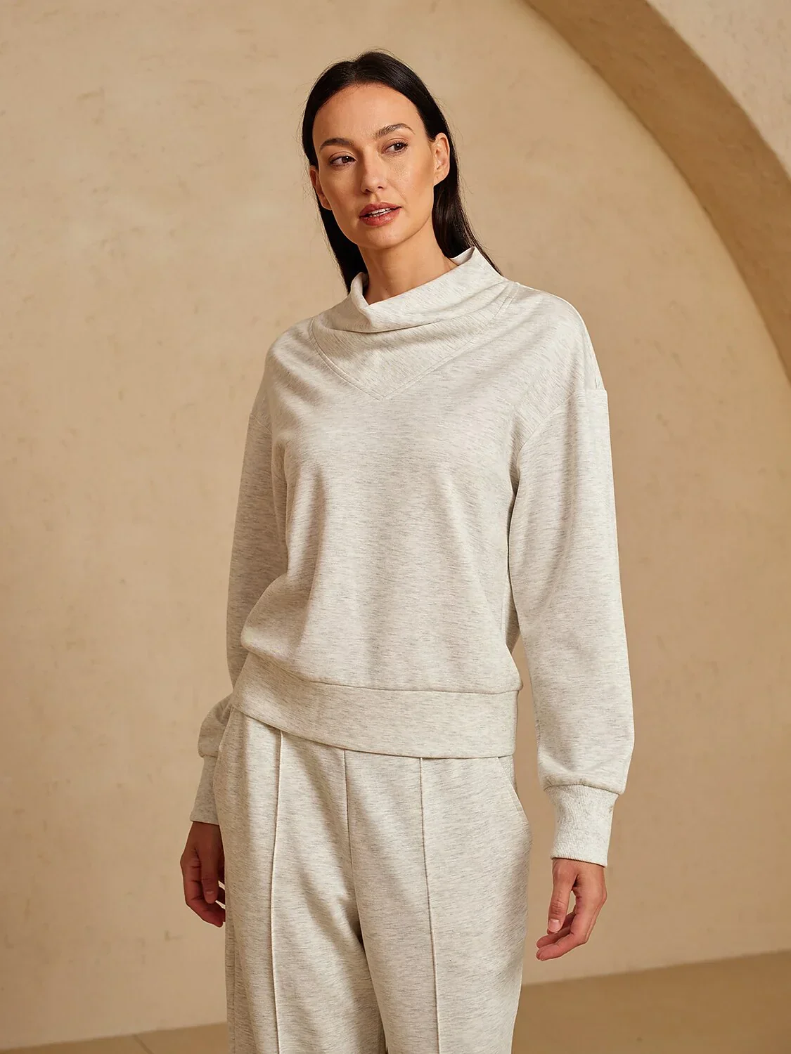 UltraSoft Long Sleeve Cowl Neck Sweatshirt - Image 7
