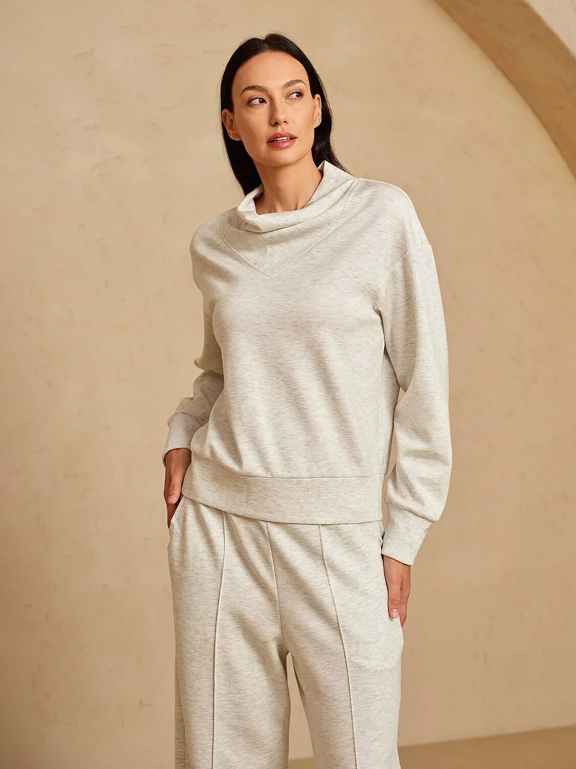 UltraSoft Long Sleeve Cowl Neck Sweatshirt - Image 8