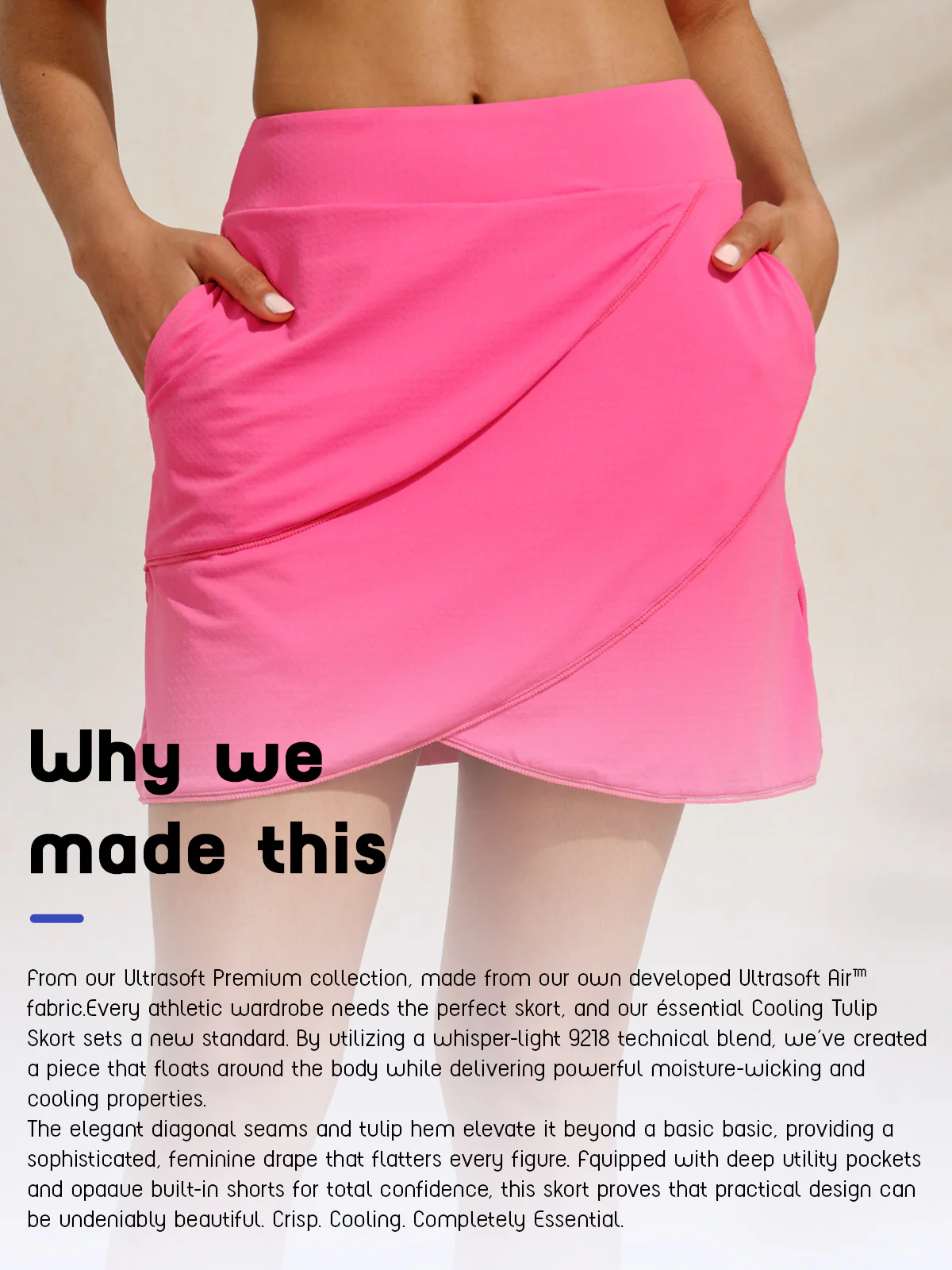 Ultrasoft Premium 18.5 Inch Asymmetrical Skort UPF50+ - Image 3