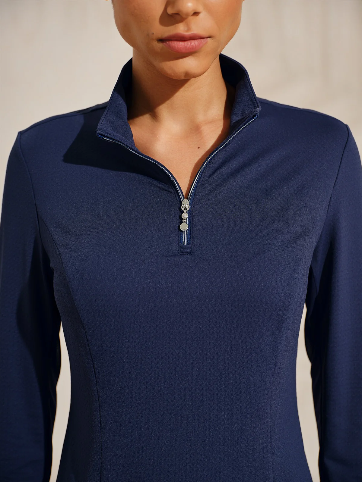 Ultrasoft Premium Long Sleeve Mock Neck Mesh Quarterzip UPF50+ - Image 5