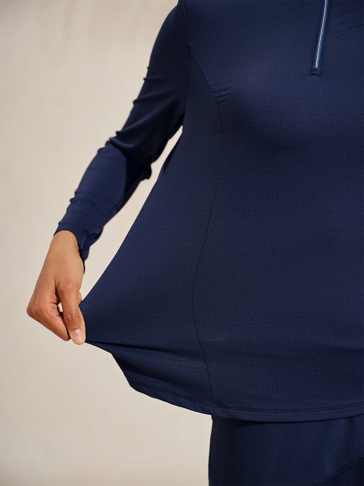 Ultrasoft Premium Long Sleeve Mock Neck Mesh Quarterzip UPF50+ - Image 6
