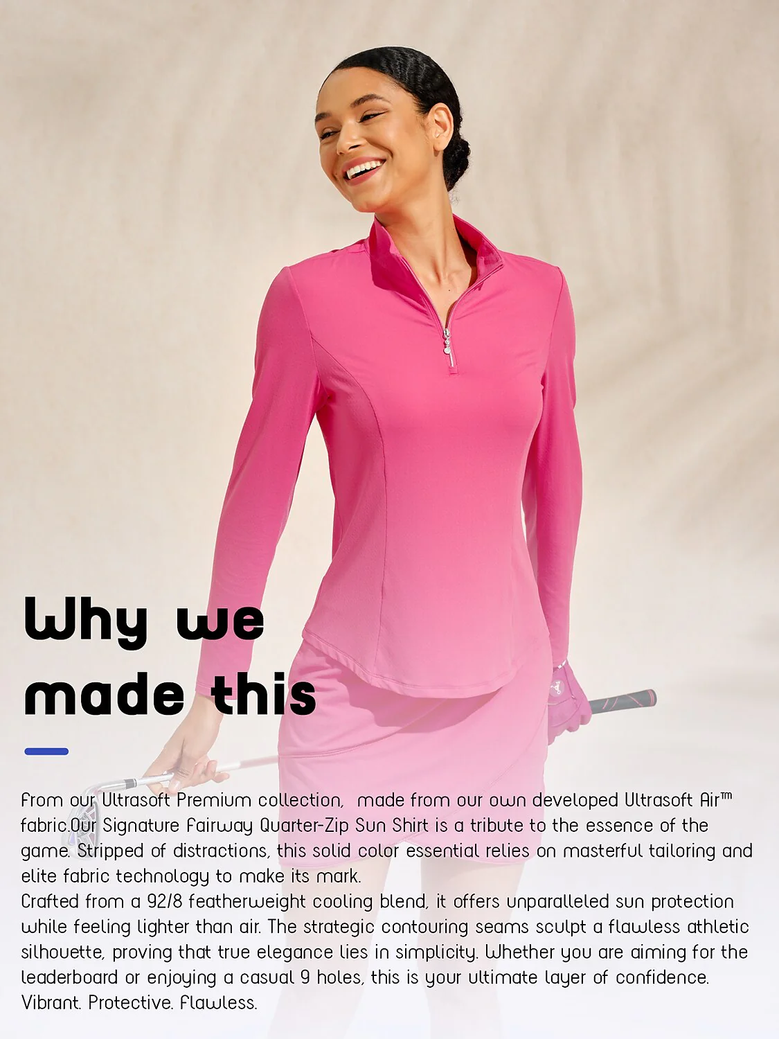 Ultrasoft Premium Long Sleeve Mock Neck Mesh Quarterzip UPF50+ - Image 41