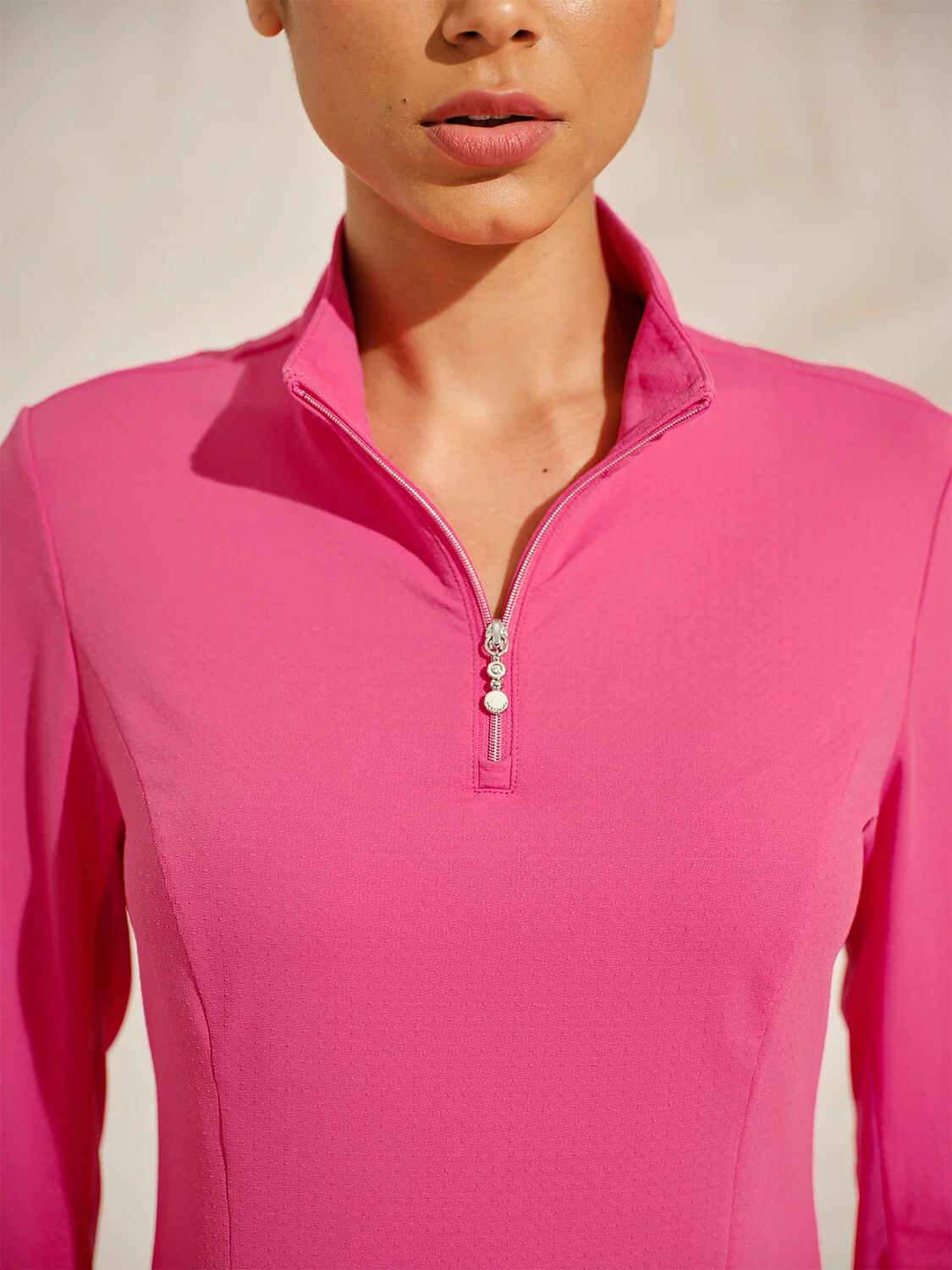 Ultrasoft Premium Long Sleeve Mock Neck Mesh Quarterzip UPF50+ - Image 30