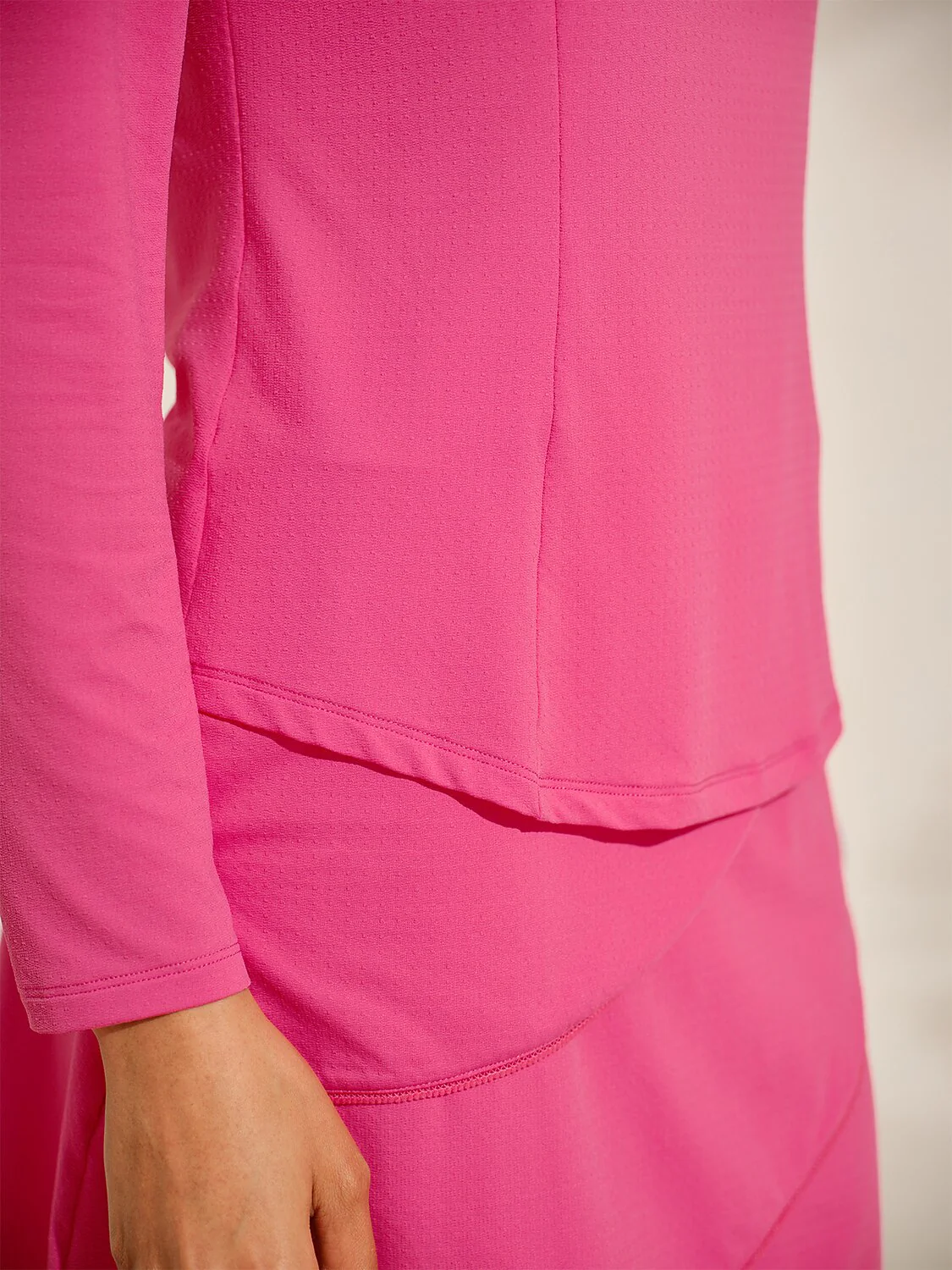 Ultrasoft Premium Long Sleeve Mock Neck Mesh Quarterzip UPF50+ - Image 35