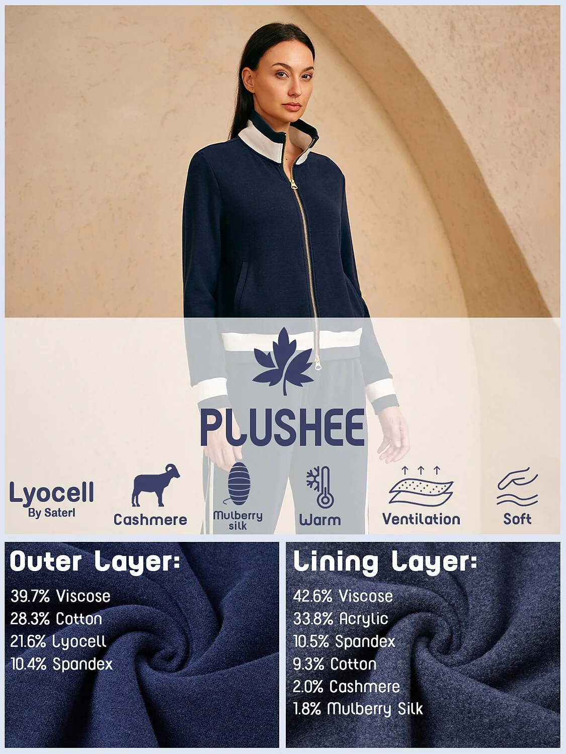 UltraSoft Velour Long Sleeve Full Zip Jacket - Image 4
