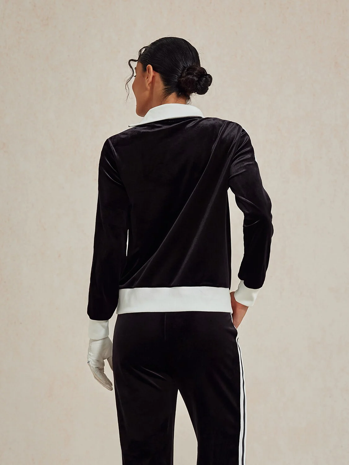 UltraSoft Velvet Long Sleeve Asymmetrical Collar Sweatshirt - Image 2