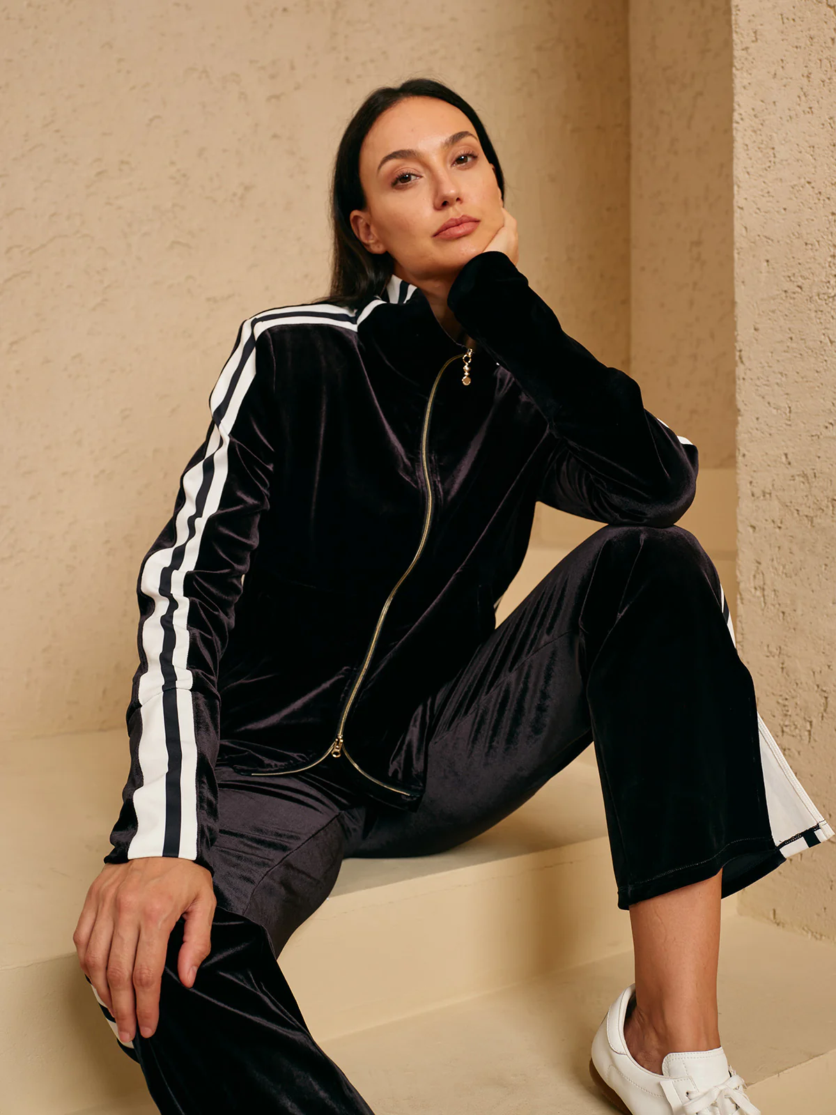 UltraSoft Velvet Long Sleeve Full Zip Jacket - Image 9