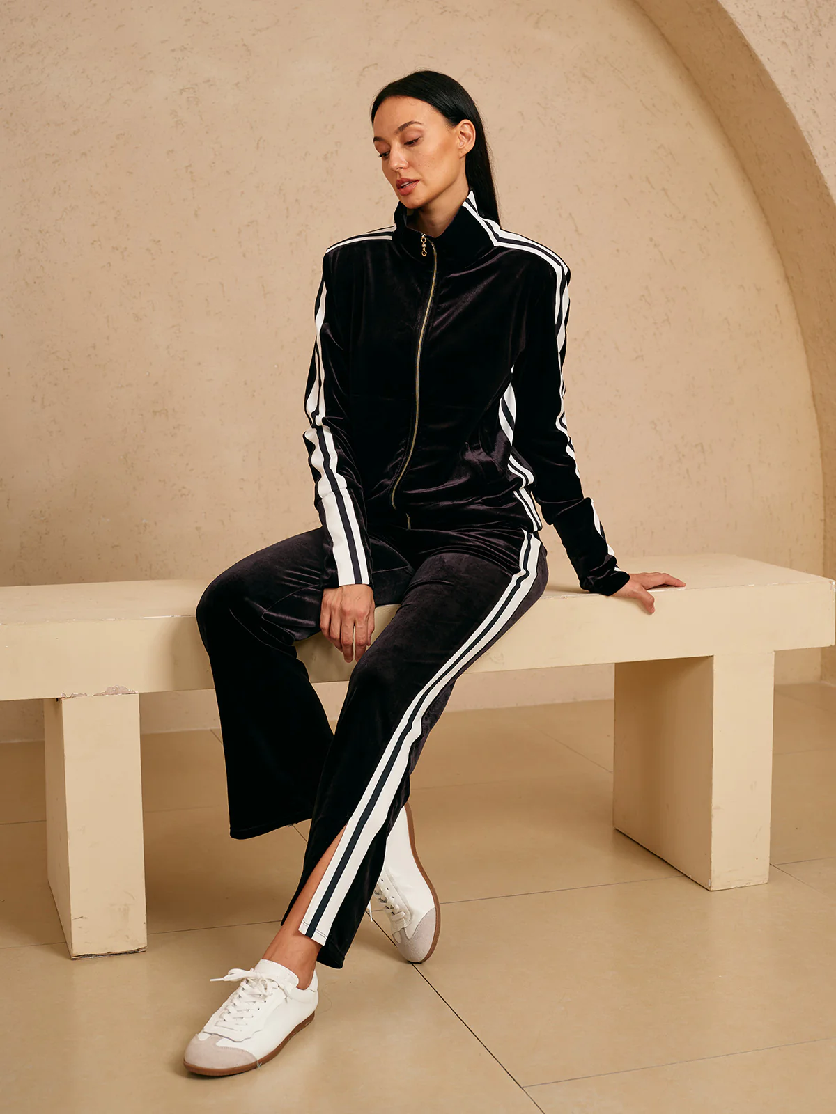 UltraSoft Velvet Long Sleeve Full Zip Jacket - Image 11