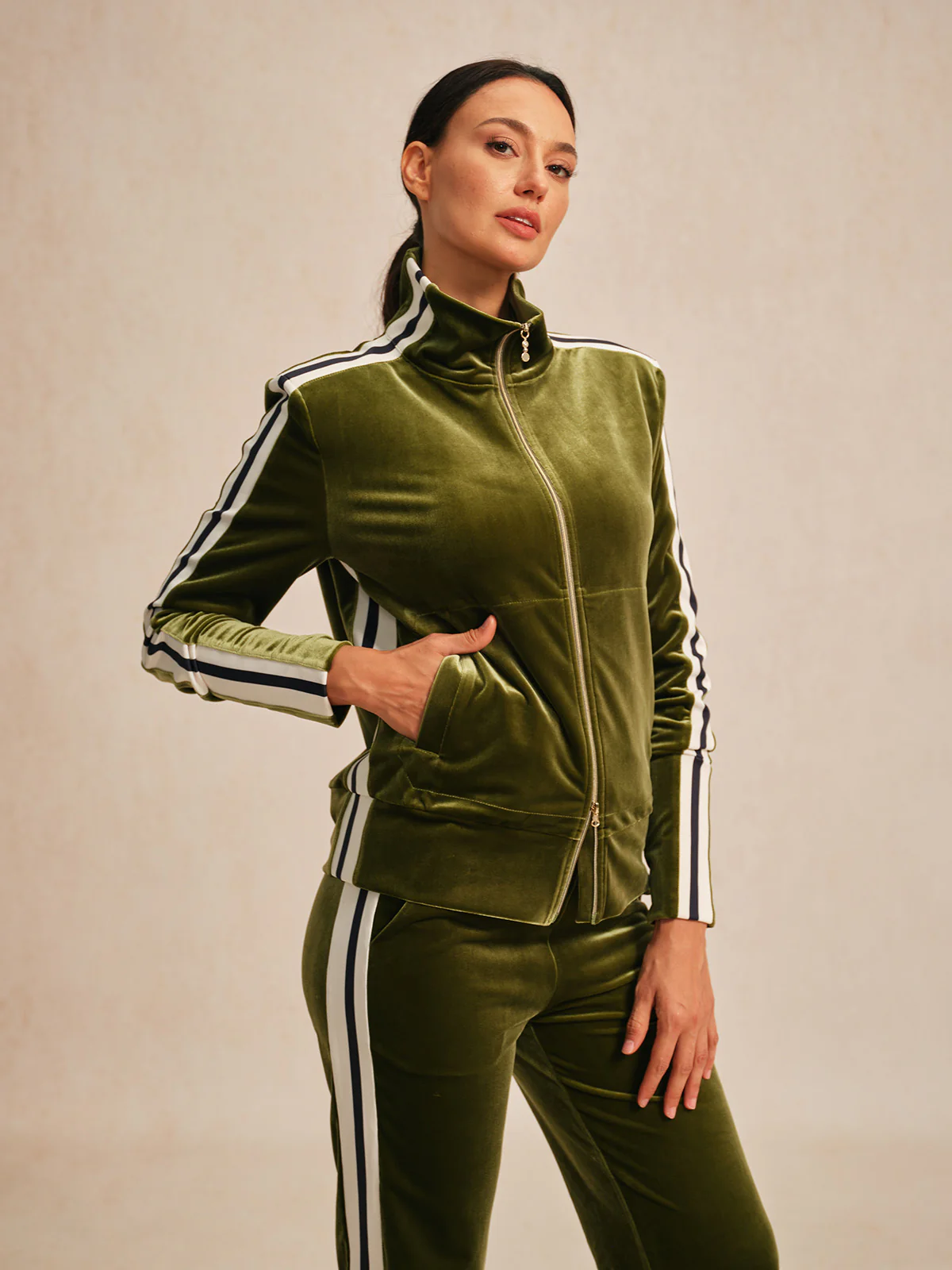 UltraSoft Velvet Long Sleeve Full Zip Jacket - Image 7