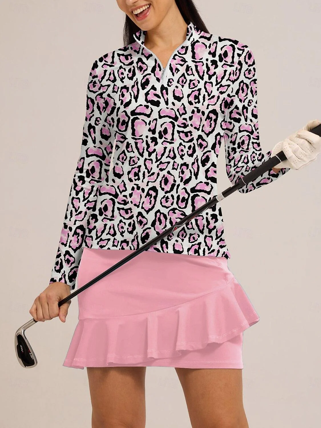 Wildlife Party Golf Shirt Quarterzip UPF50+ - Image 9
