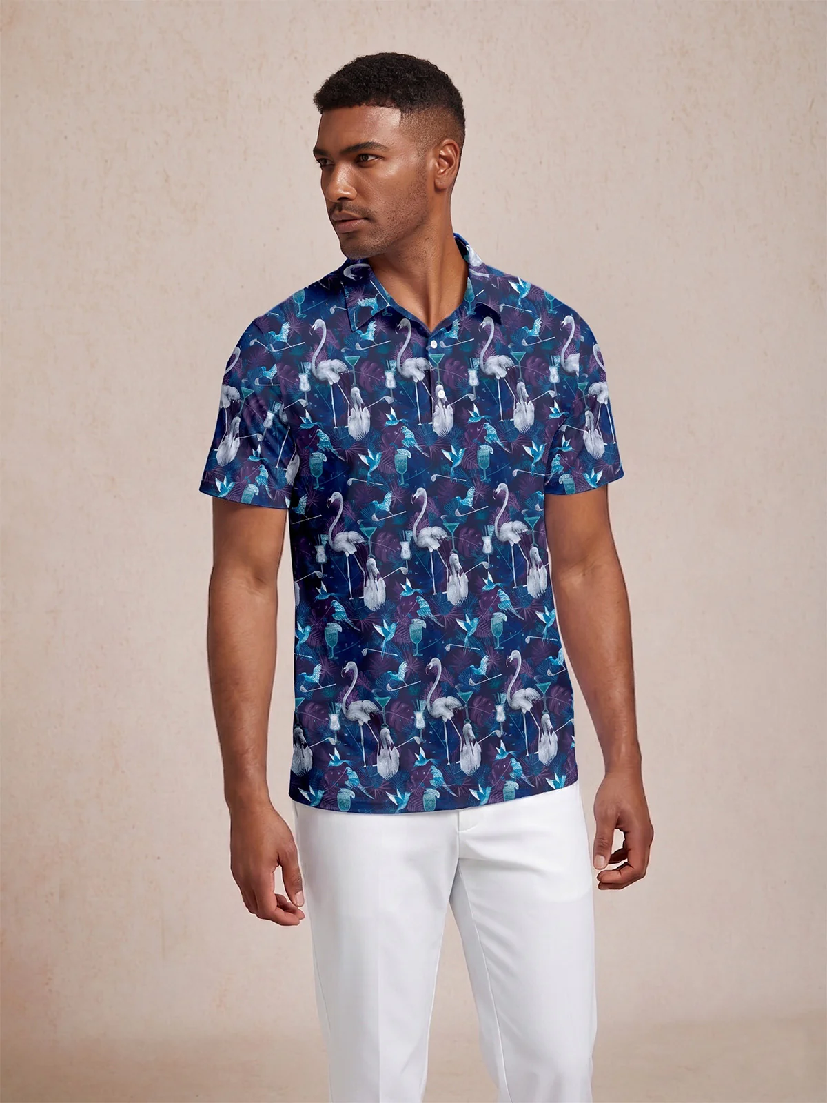 Wildlife Party Men's Polo Top UPF50+ - Image 4