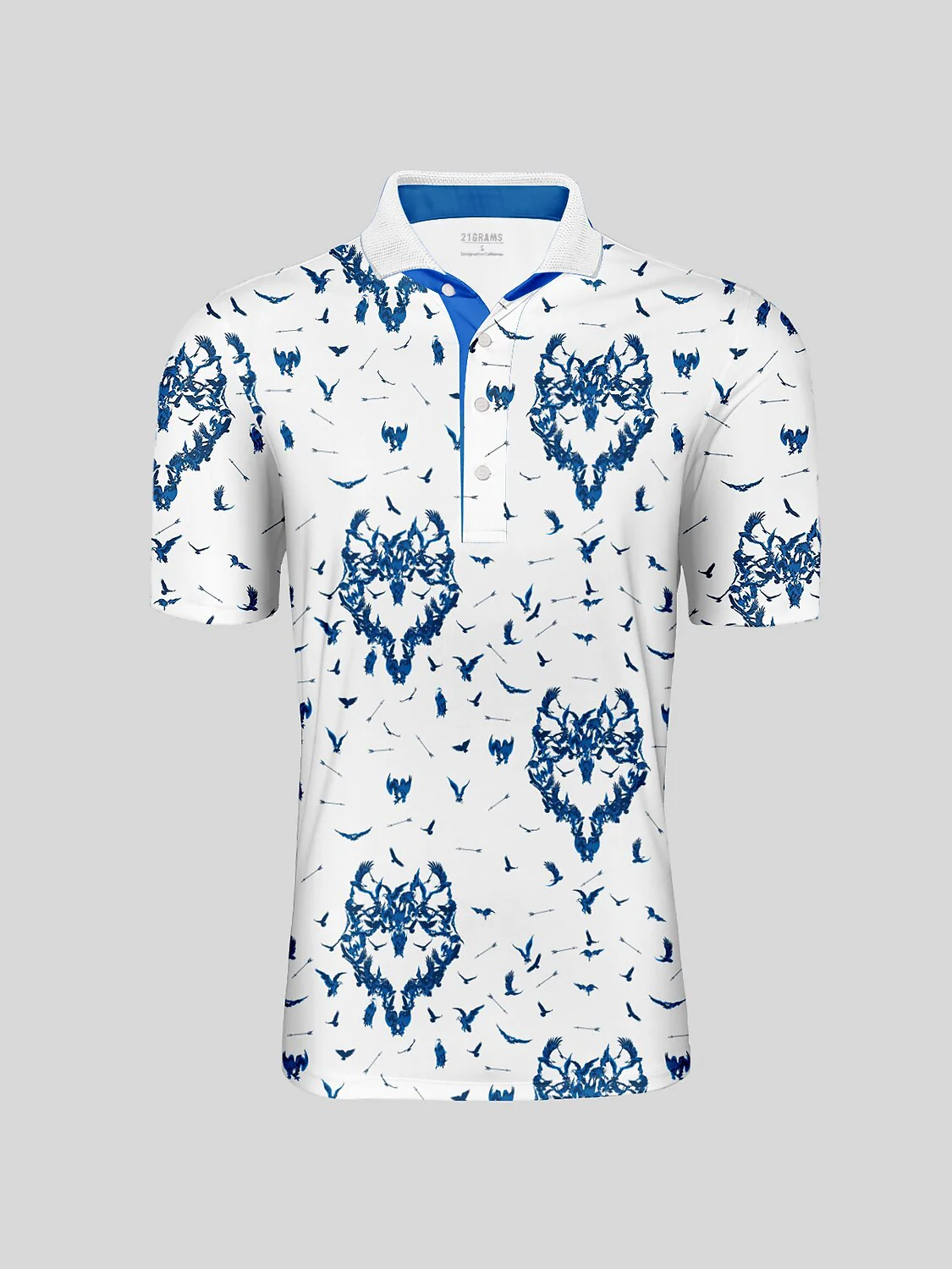 Wildlife Party Men's Ribbed Collar Polo Top UPF50+
