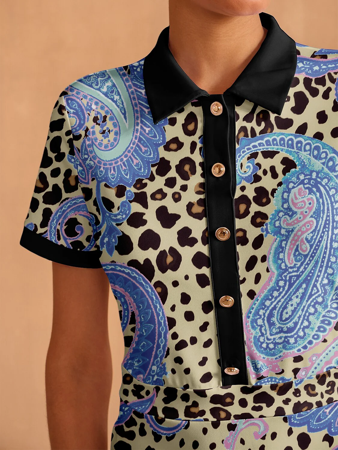 Wildlife Party Short Sleeve A-Line 36.5 Inch Dress - Image 3