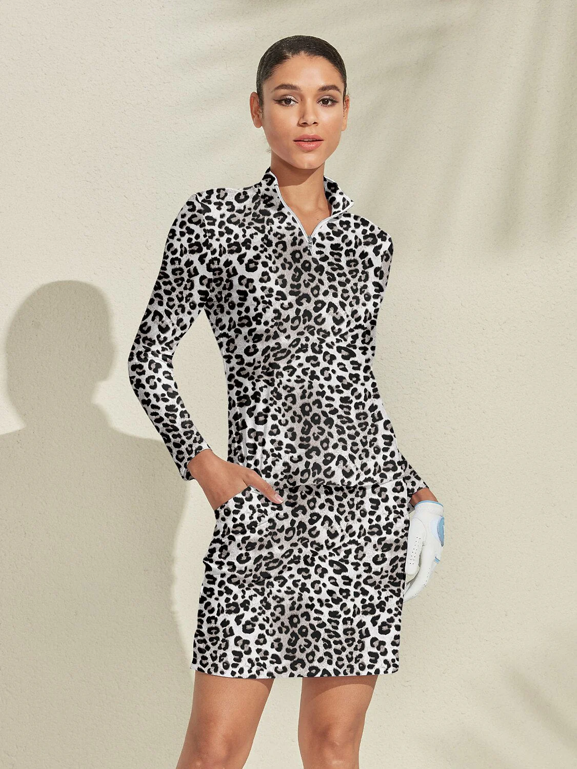 Wildlife Party Silky Golf Shirt Quarterzip UPF50+ - Image 9
