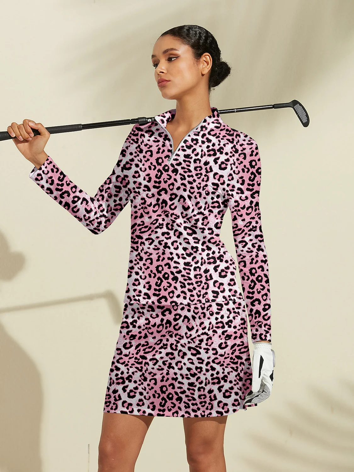 Wildlife Party Silky Golf Shirt Quarterzip UPF50+ - Image 6